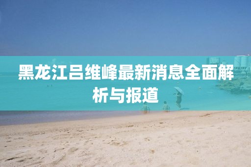 黑龍江呂維峰最新消息全面解析與報道