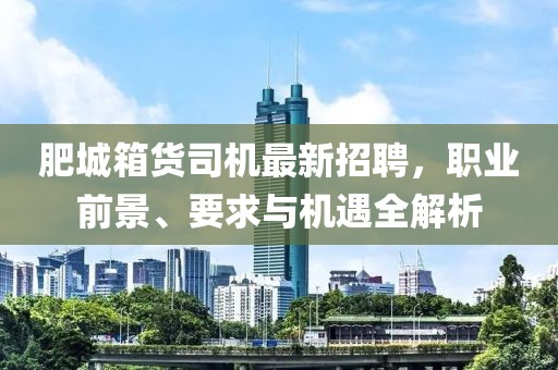 肥城箱貨司機(jī)最新招聘，職業(yè)前景、要求與機(jī)遇全解析