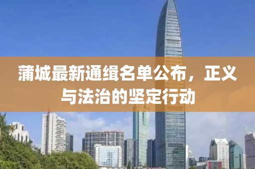 蒲城最新通緝名單公布，正義與法治的堅(jiān)定行動(dòng)